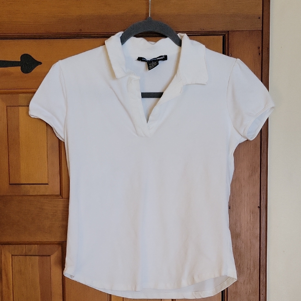 SAINT TROPEZ WEST White Stretch Resortwear Polo